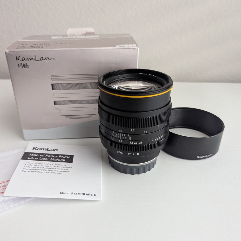 KamLan 50mm F1.1 II Lens w/ Manual Focus - Canon Mirrorless M EF-M